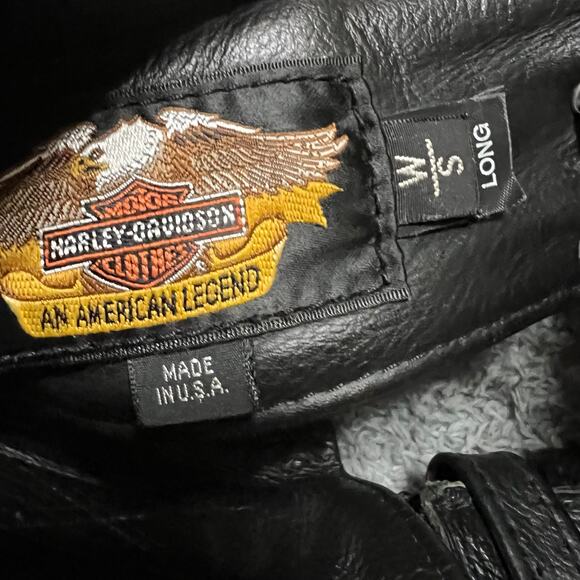 Harley Davidson Women's Leather Motorcycle Chaps Small Long Biker Riding Black - Picture 5 of 8